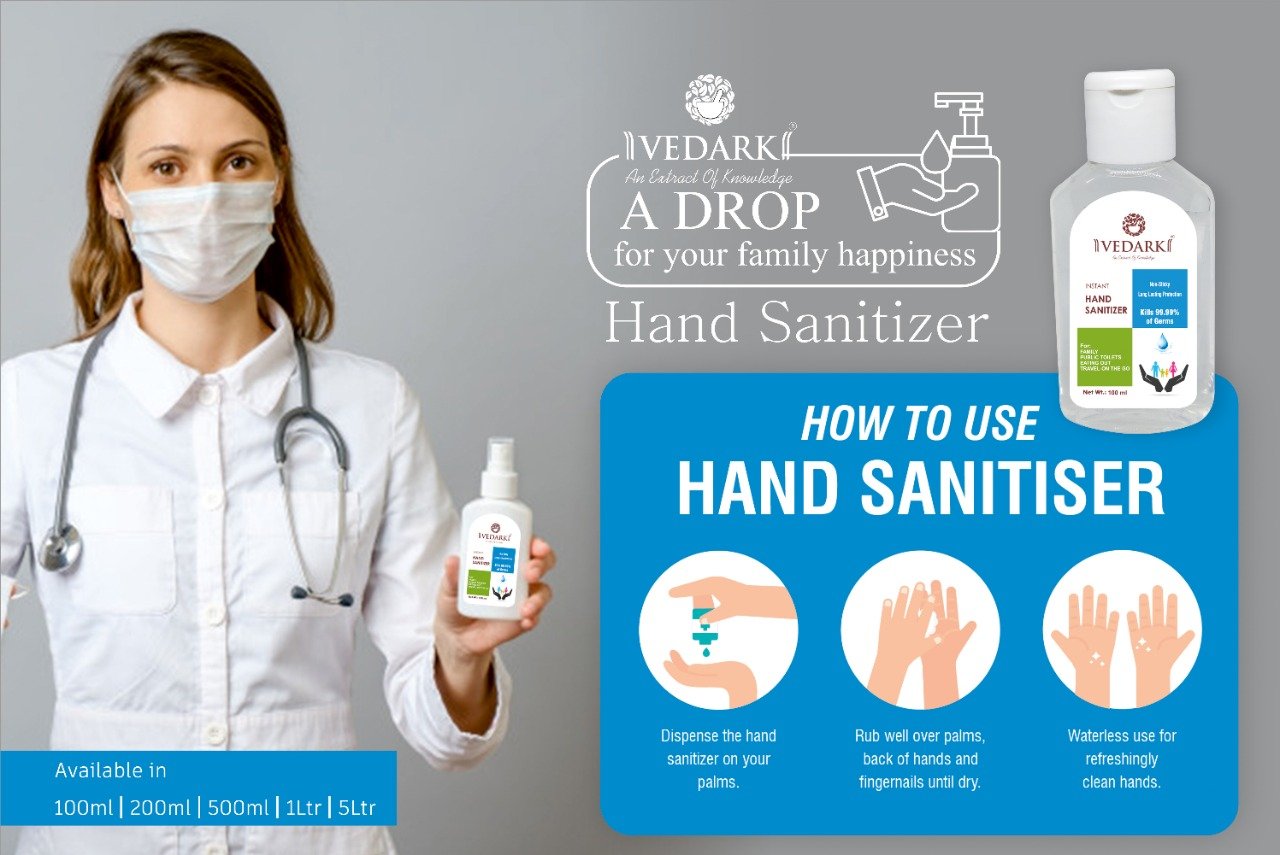 Hand Sanitizer 100ML gel (5 Pcs) Vedark Brand