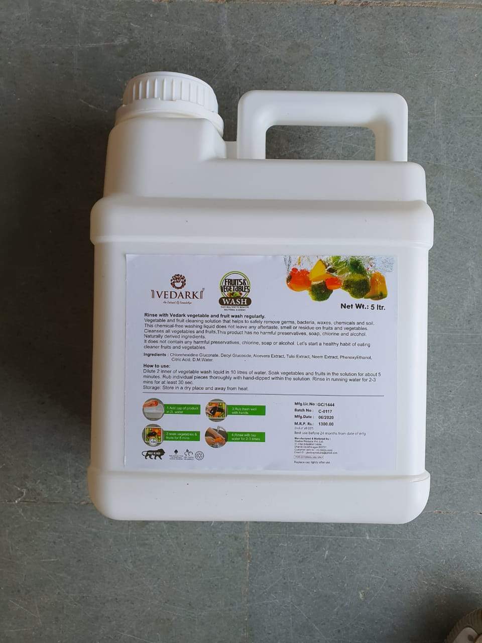 Fruits & Vegetable 5 Ltr Washer Liquid Vedrak Brand